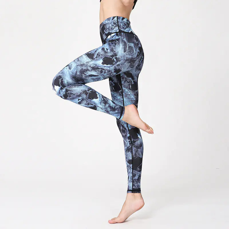 Printed Women's Yoga Pants with Moisture-Wicking Fabric