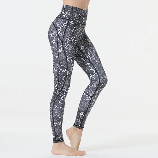 Printed Women's Yoga Pants with Moisture-Wicking Fabric
