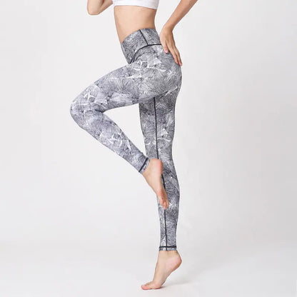 Printed Women's Yoga Pants with Moisture-Wicking Fabric