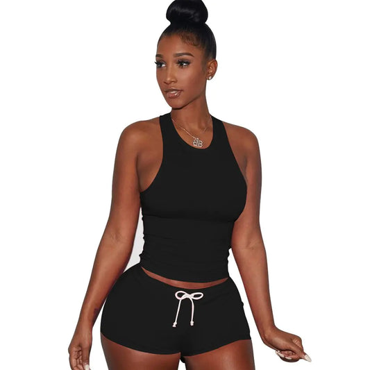 Women's Casual Tank Top and Shorts Fashion Set